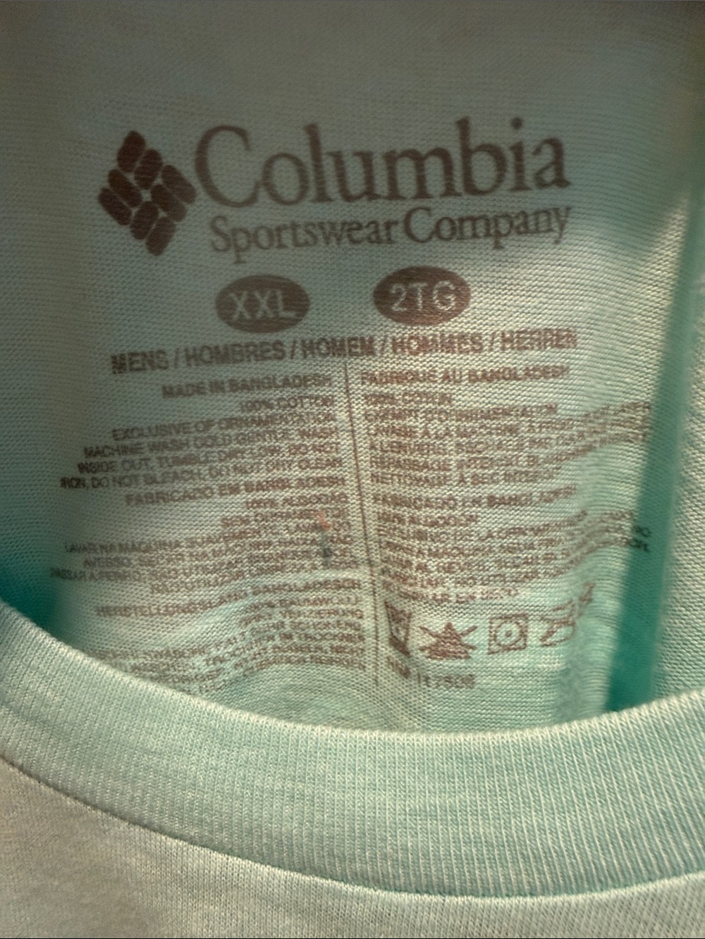 Columbia Light Aqua Short Sleeve Boating Logo Tee - Picture 5 of 5